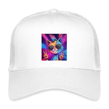 Frankensteen : Cyberpunk Kitty - Casquette trucker enfant - blanc - Devant