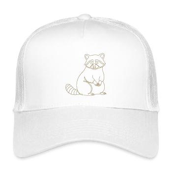 Süßer Waschbär Silhouette Minimalistisch - Kinder Trucker-Cap - Weiß - Vorne