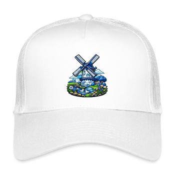 Blaue Windmühle im Garden - Kinder Trucker-Cap - Weiß - Vorne