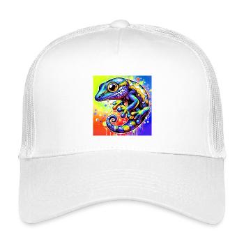 Gecko - Kinder Trucker-Cap - Weiß - Vorne