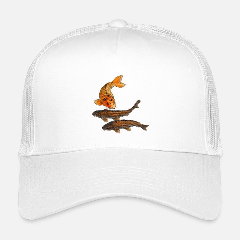 Koi Fisch im Teich - Kinder Trucker-Cap - Weiß