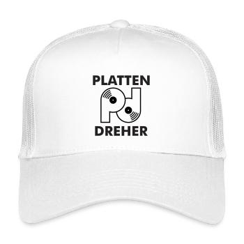 Plattendreher Logo mit Schriftzug - Kinder Trucker-Cap - Weiß - Vorne