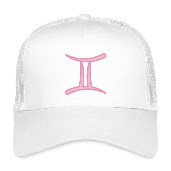Gemini Zodiac Sign Symbol Pastel Pink - Kids’ Trucker Cap - white - Front