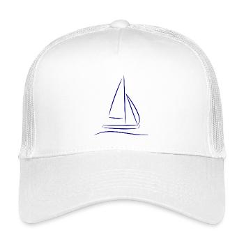 Segelboot Silhouette – Maritimes Design Blau - Kinder Trucker-Cap - Weiß - Vorne