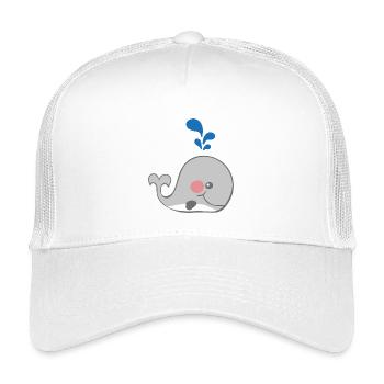 baleine - Casquette trucker enfant - blanc - Devant