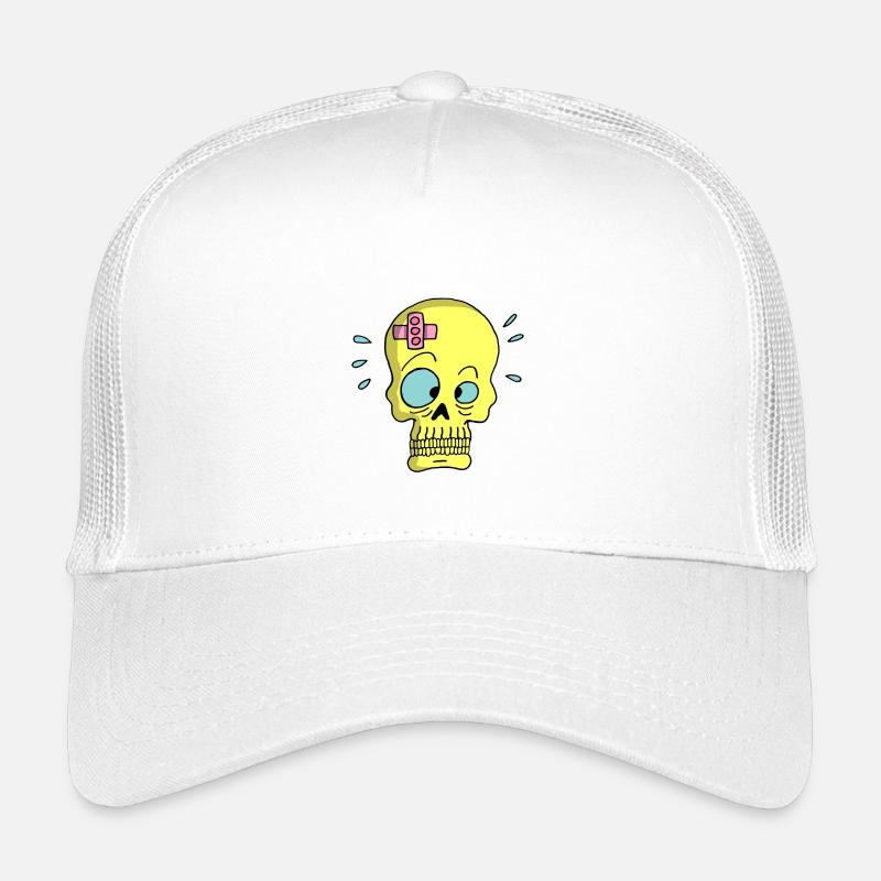 Schädel und Heftpflaster - Kinder Trucker-Cap - Weiß
