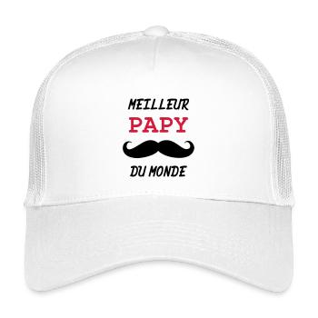 Papy - Famille - Bébé - Naissance - Enfant - Casquette trucker enfant - blanc - Devant