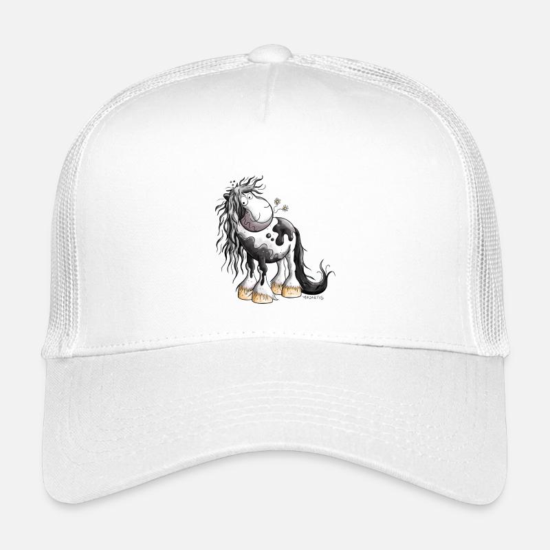 Lustiger Irish Tinker Schecke Pferd Pferde  - Kinder Trucker-Cap - Weiß