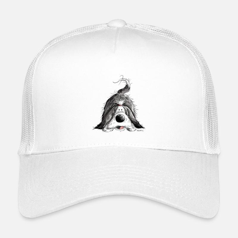 Fröhlicher Bearded Collie - Kinder Trucker-Cap - Weiß