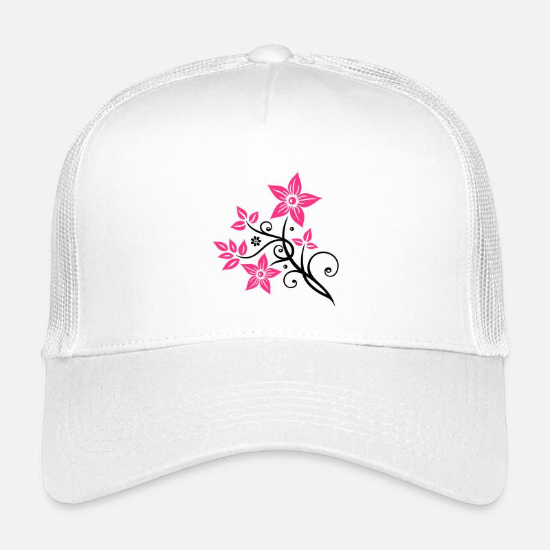 Belle fleurs en filigrane. Élément floral. Casquette trucker enfant