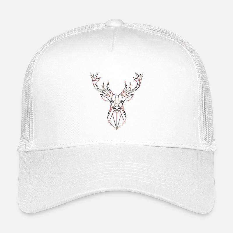 Geometrischer Hirsch mit roten Akzenten - Kinder Trucker-Cap - Weiß