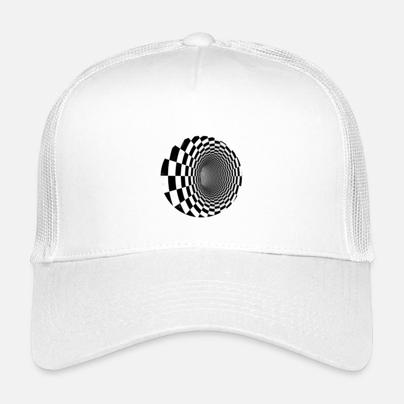 Schwarz-Weiß-Illusionstunnel - Kinder Trucker-Cap - Weiß