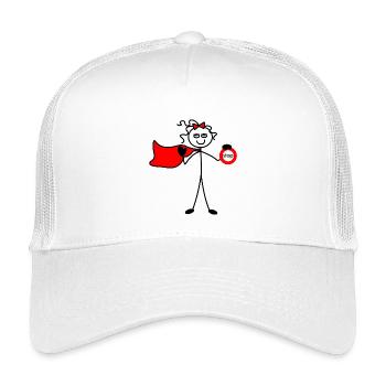 Femme avec cape rouge et panneau d’arrêt - Casquette trucker enfant - blanc - Devant
