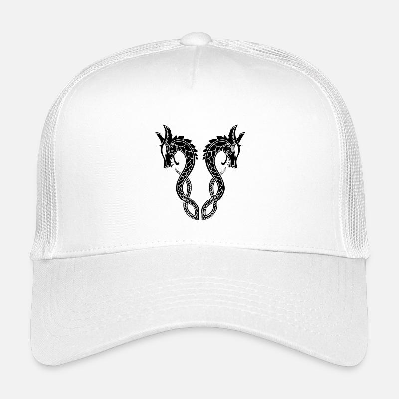 Schwarzer Drache mit zwei Köpfen - Kinder Trucker-Cap - Weiß