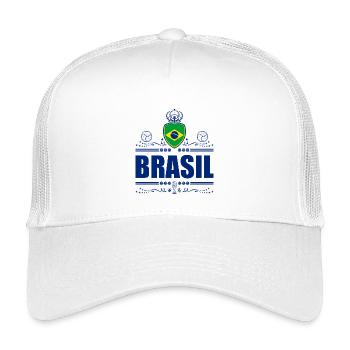 BRAZIL - BRASIL - Kids’ Trucker Cap - white - Front