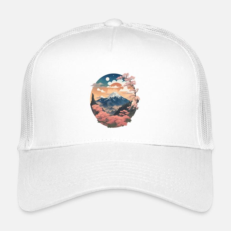 Japanese mountain landscape Kids’ Trucker Cap