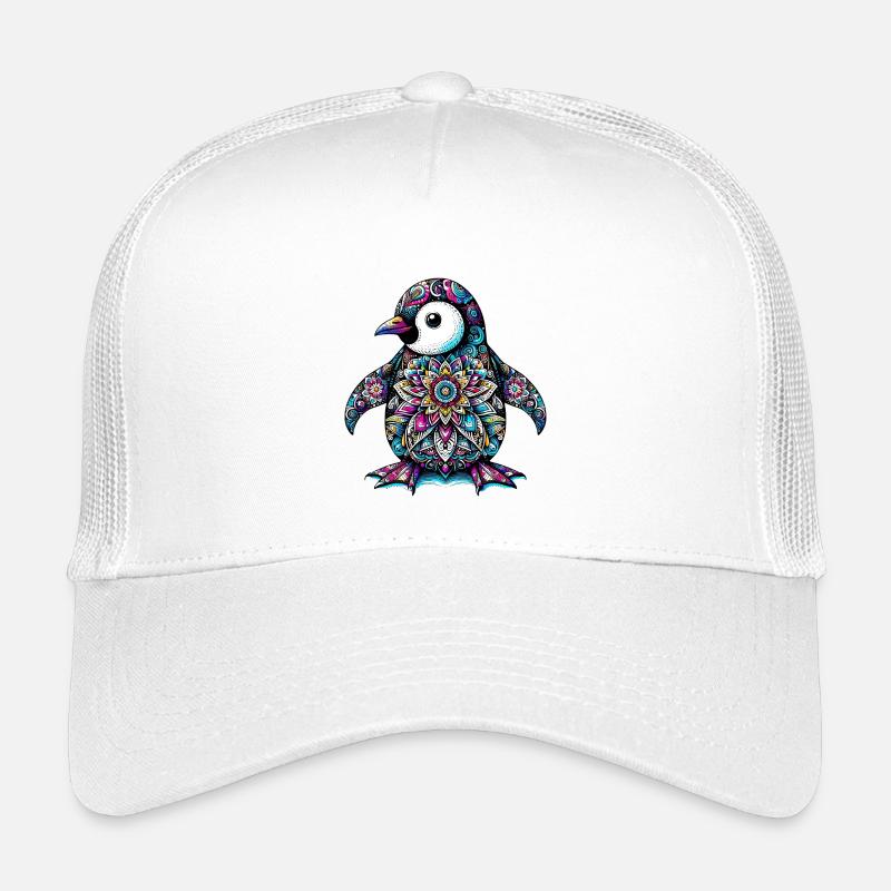 Pingouin décoré de Mandalas Casquette trucker enfant