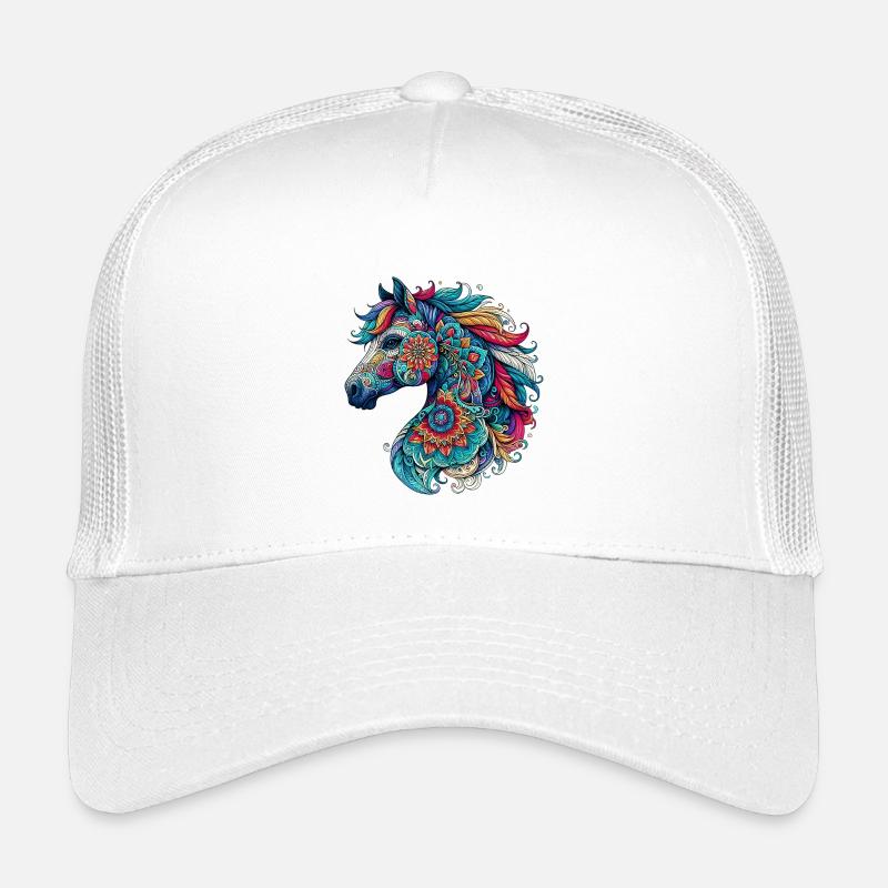 Pferd mit Mandalas verziert Kinder Trucker-Cap