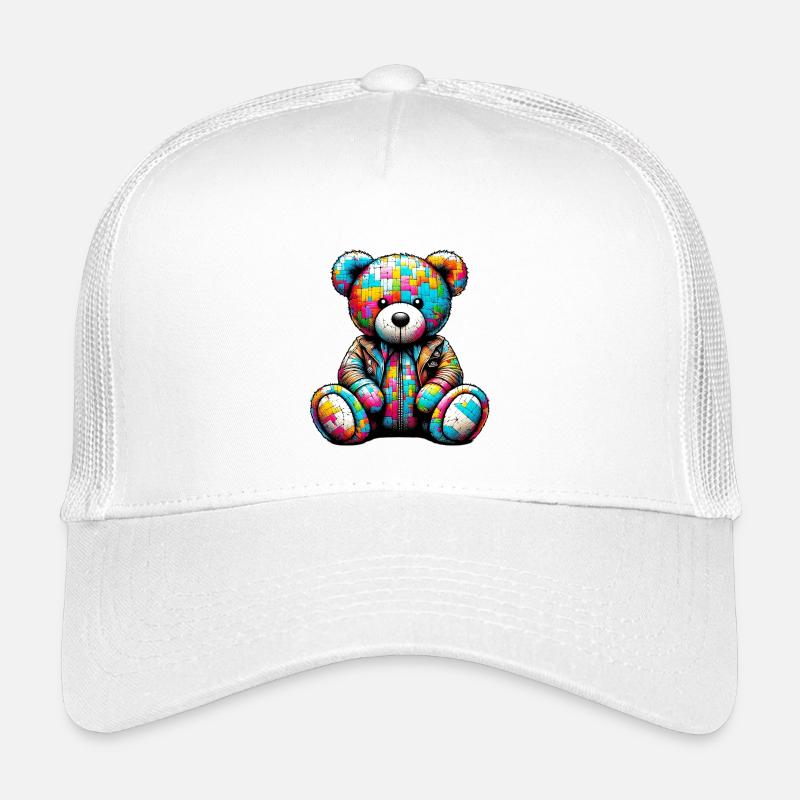 Teddybär Teddybär Lederweste Kinder Trucker-Cap