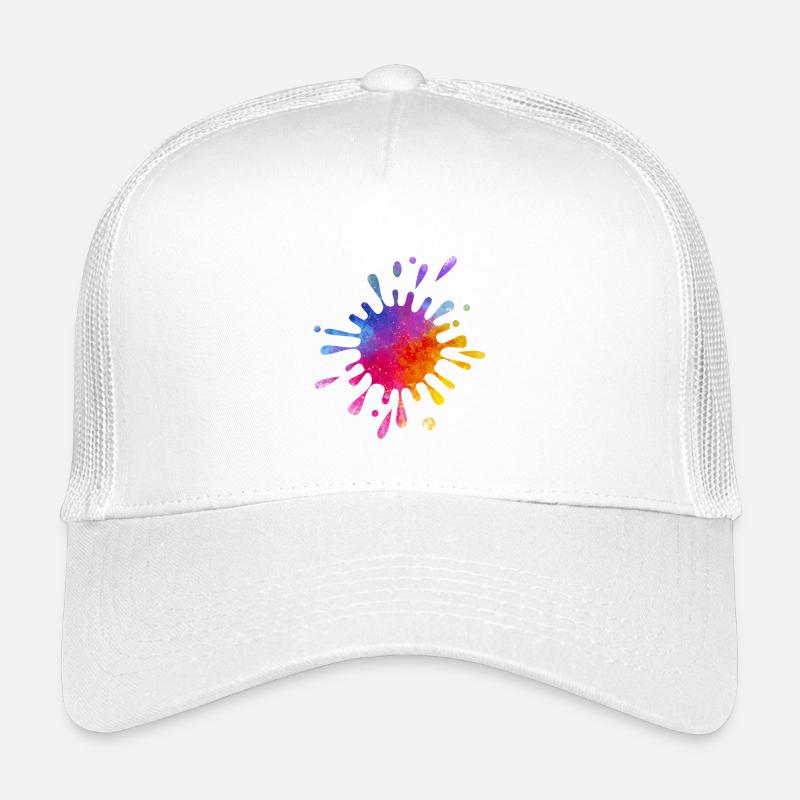 Bunter Farbklecks - Farbverlauf Aquarell  - Kinder Trucker-Cap - Weiß