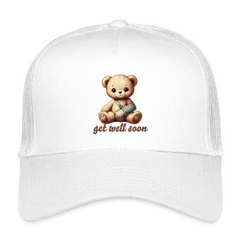 herzerwärmendes Kuscheltier - Teddy bringt Trost - Kinder Trucker-Cap - Weiß - Vorne
