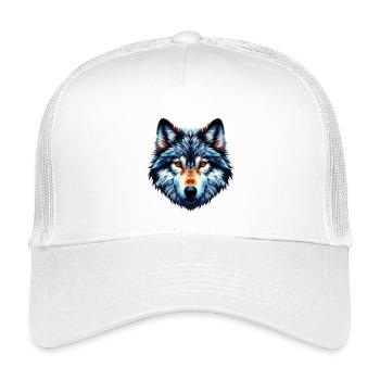 Polygonaler Wolf - Kinder Trucker-Cap - Weiß - Vorne