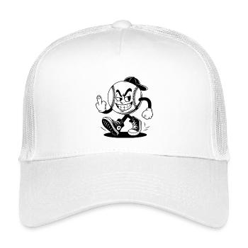 baseball with a confident - Kids’ Trucker Cap - white - Front