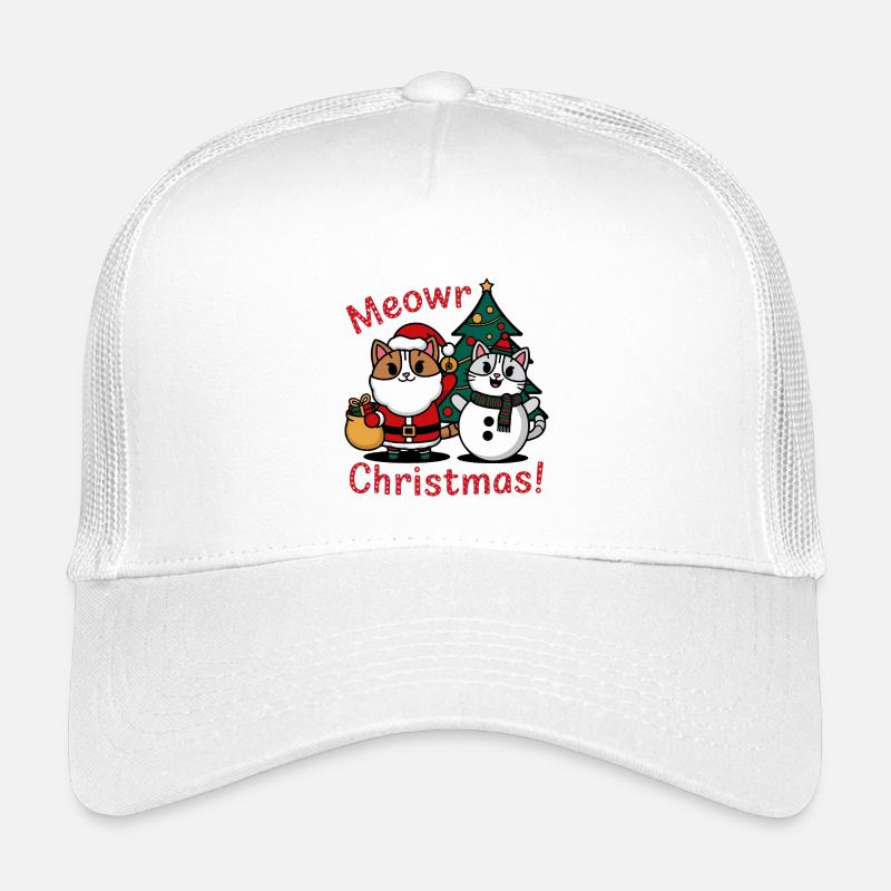 Festive Cat and Snowman Christmas Design Kids’ Trucker Cap