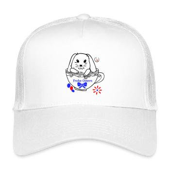 Osterhase Frohe Ostern - Kinder Trucker-Cap - Weiß - Vorne