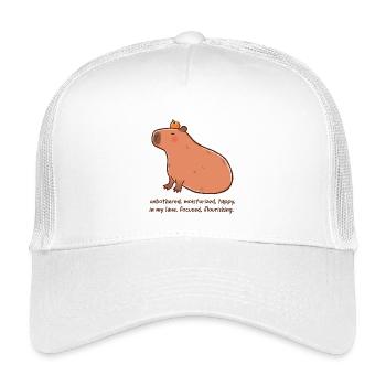 Relaxed Capybara – Flourishing Mood - Kids’ Trucker Cap - white - Front