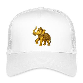 Goldener Elefant - Kinder Trucker-Cap - Weiß - Vorne