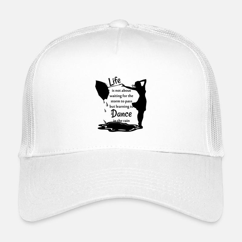 spruch: life is not about waiting for the storm - Kinder Trucker-Cap - Weiß