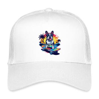 Skater Bulldogge - Kinder Trucker-Cap - Weiß - Vorne