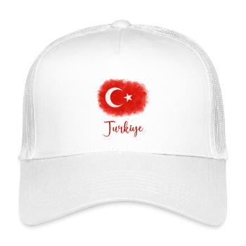 Türkei Fahne - Kinder Trucker-Cap - Weiß - Vorne