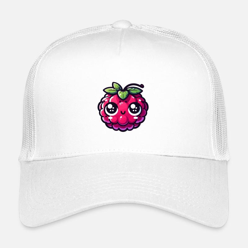 Raspberry kawaii eyes amazed Kids’ Trucker Cap