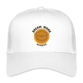 Dream Work Achieve Motivation Success Ambition - Kids’ Trucker Cap - white - Front