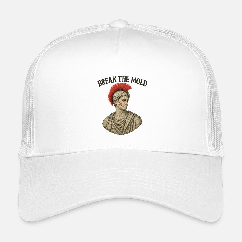 Antike Büste mit kühnem Protestmotiv - Kinder Trucker-Cap - Weiß