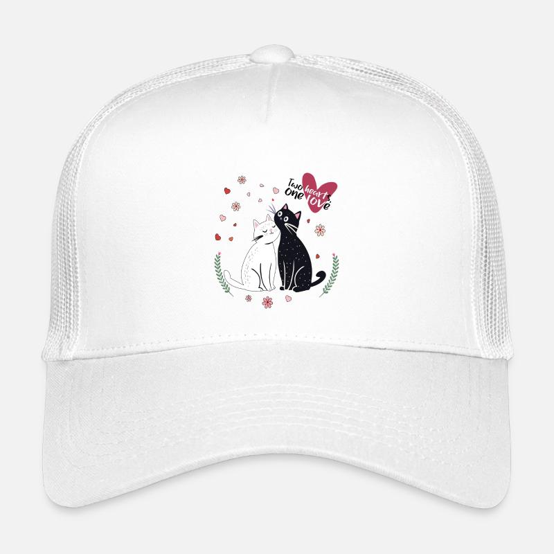 Verspielte Katzen mit Herzen - Kinder Trucker-Cap - Weiß