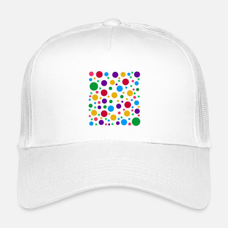 Buntes Polka Dot Muster – hell fleckig gepunktet - Kinder Trucker-Cap - Weiß