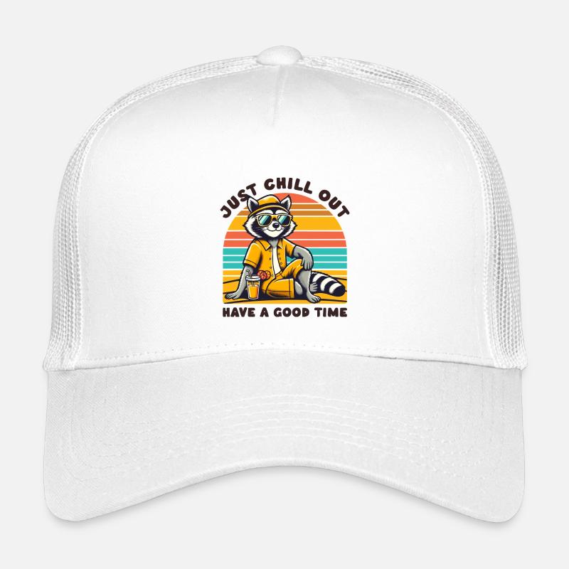 Chill Raccoon - Summer Retro Beach Vibes Kids’ Trucker Cap