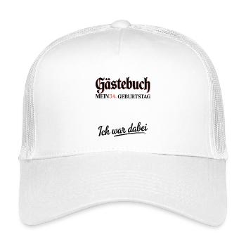 34 Years Guestbook 34th Birthday - Kids’ Trucker Cap - white - Front
