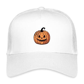 Citrouille Jack-o'-lantern Orange Noire - Casquette trucker enfant - blanc - Devant