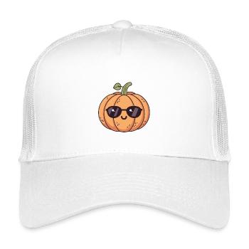 Pumpkin Chic schwarze Brille - Kinder Trucker-Cap - Weiß - Vorne