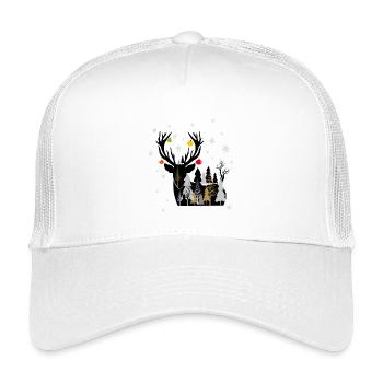 Winterwald mit Rentier  - Kinder Trucker-Cap - Weiß - Vorne
