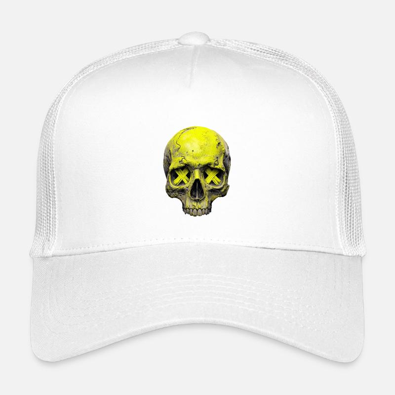 Neon X Totenkopf - Kinder Trucker-Cap - Weiß