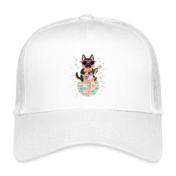 Deutscher Schäferhund Discokugel 80er Retro Lustig - Kinder Trucker-Cap - Weiß - Vorne