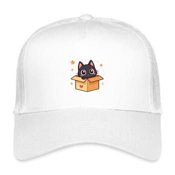 Süße schwarze Katze in einer Kiste - Kinder Trucker-Cap - Weiß - Vorne