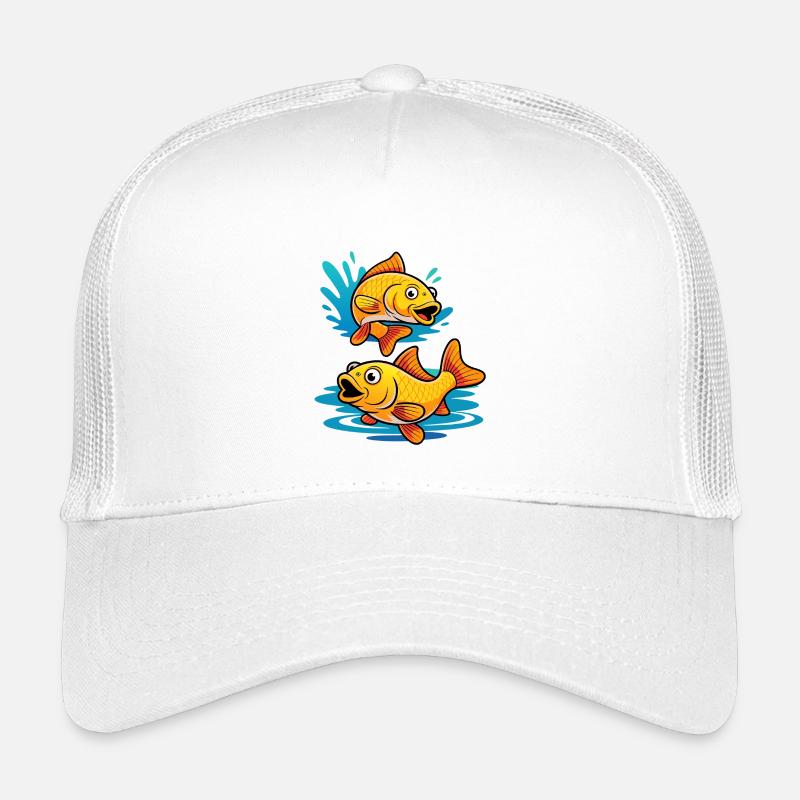 Karpfen – Sportfischer Design mit zwei Karpfen Kinder Trucker-Cap