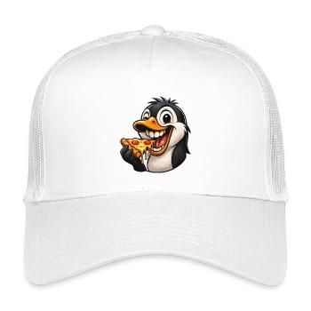 Cute Cartoon Penguin Pizza Pizza Lover Italy - Kids’ Trucker Cap - white - Front