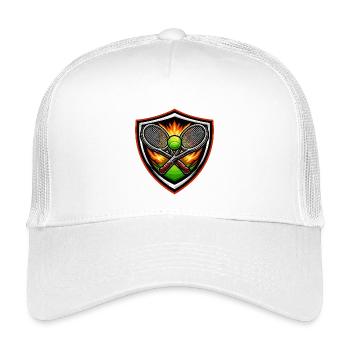 Flaming Tennis Shield Emblem - Kids’ Trucker Cap - white - Front